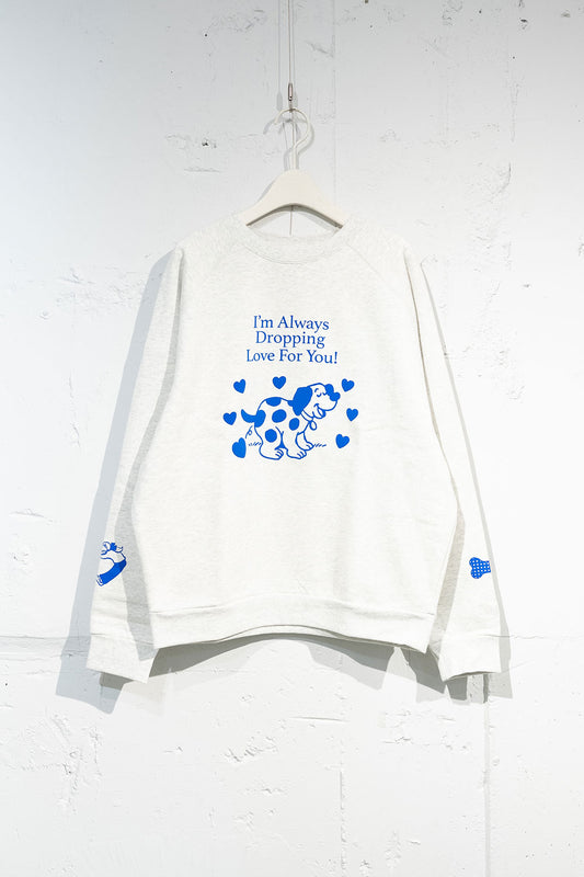 Common Noun "CAT"&"DOG" Midori Nakajima 裏起毛ラグランクルースウェット