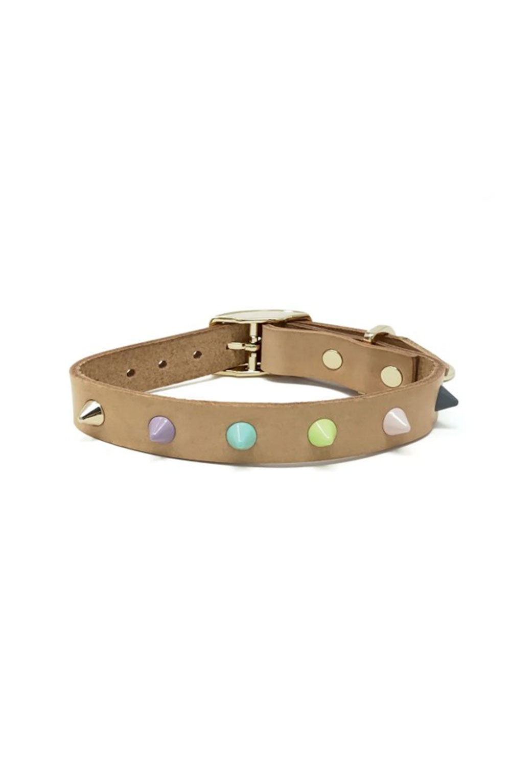 NICE DIGS SMOOTH SPIKE LEATHER DOG COLLAR
