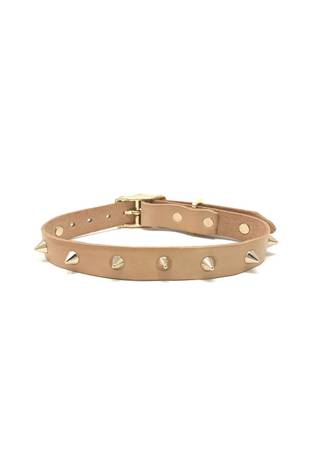 NICE DIGS SMOOTH SPIKE LEATHER DOG COLLAR
