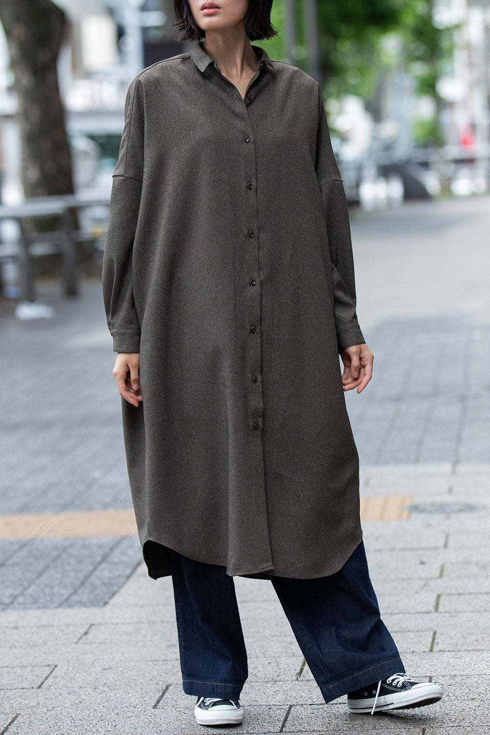 Munich メランジツイルワイドシャツワンピース【MN252N62】