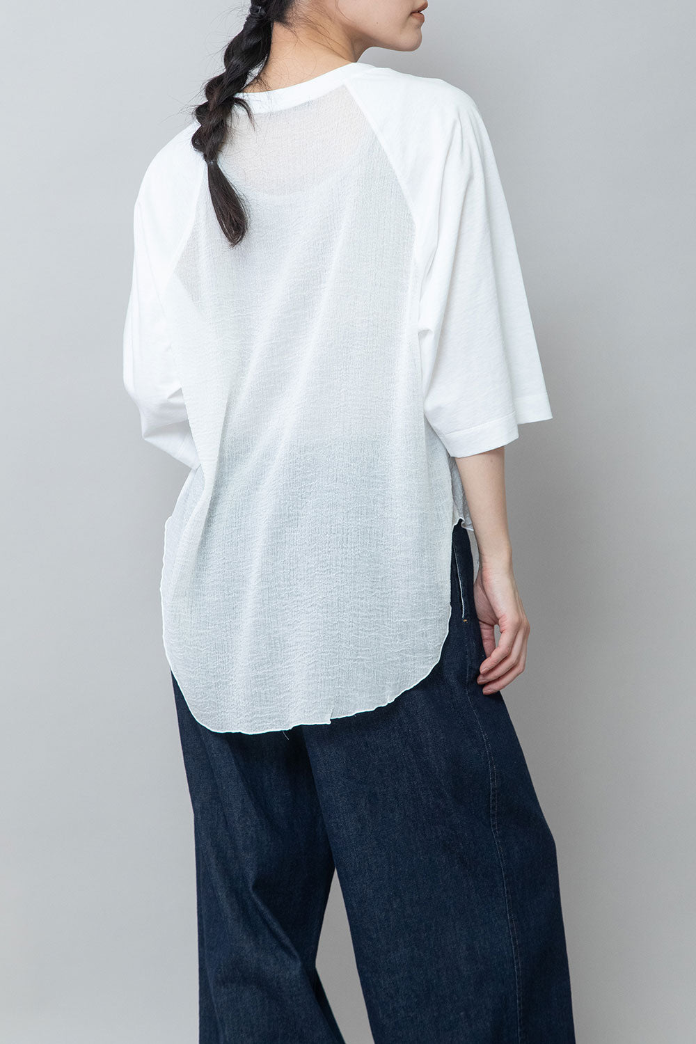 Munich コットンジャージ×ジョーゼットドッキングTシャツ【MN252U05】