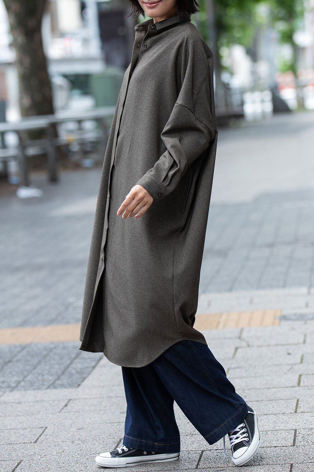 Munich メランジツイルワイドシャツワンピース【MN252N62】