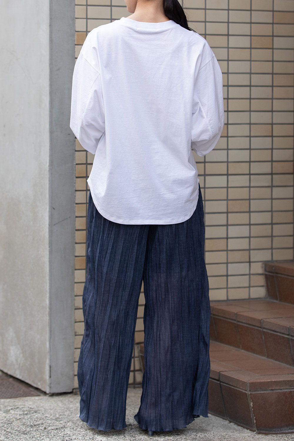 Munich ワッシャープリーツシアーデニムワイドパンツ【MN252P19】