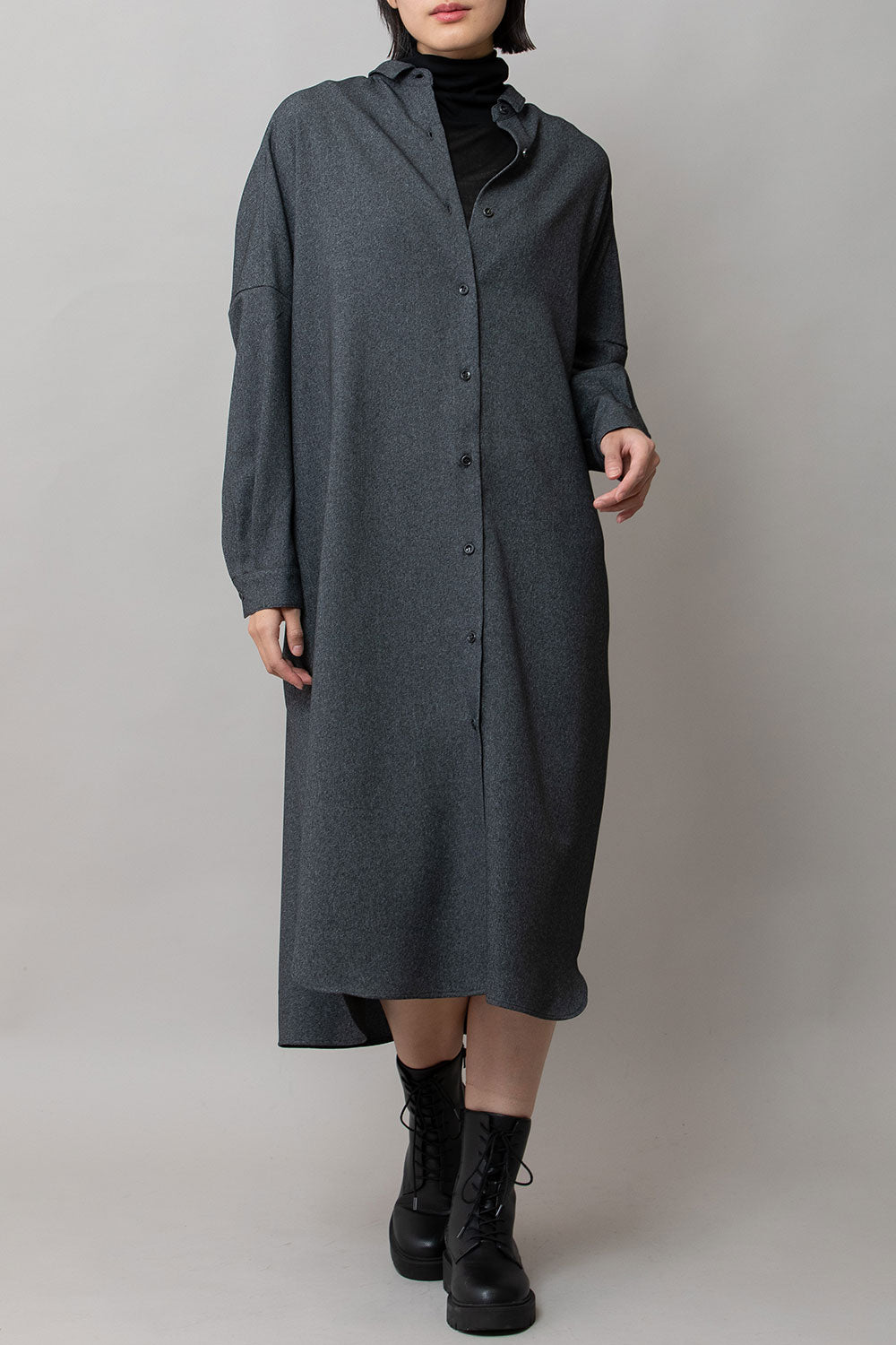 Munich メランジツイルワイドシャツワンピース【MN252N62】