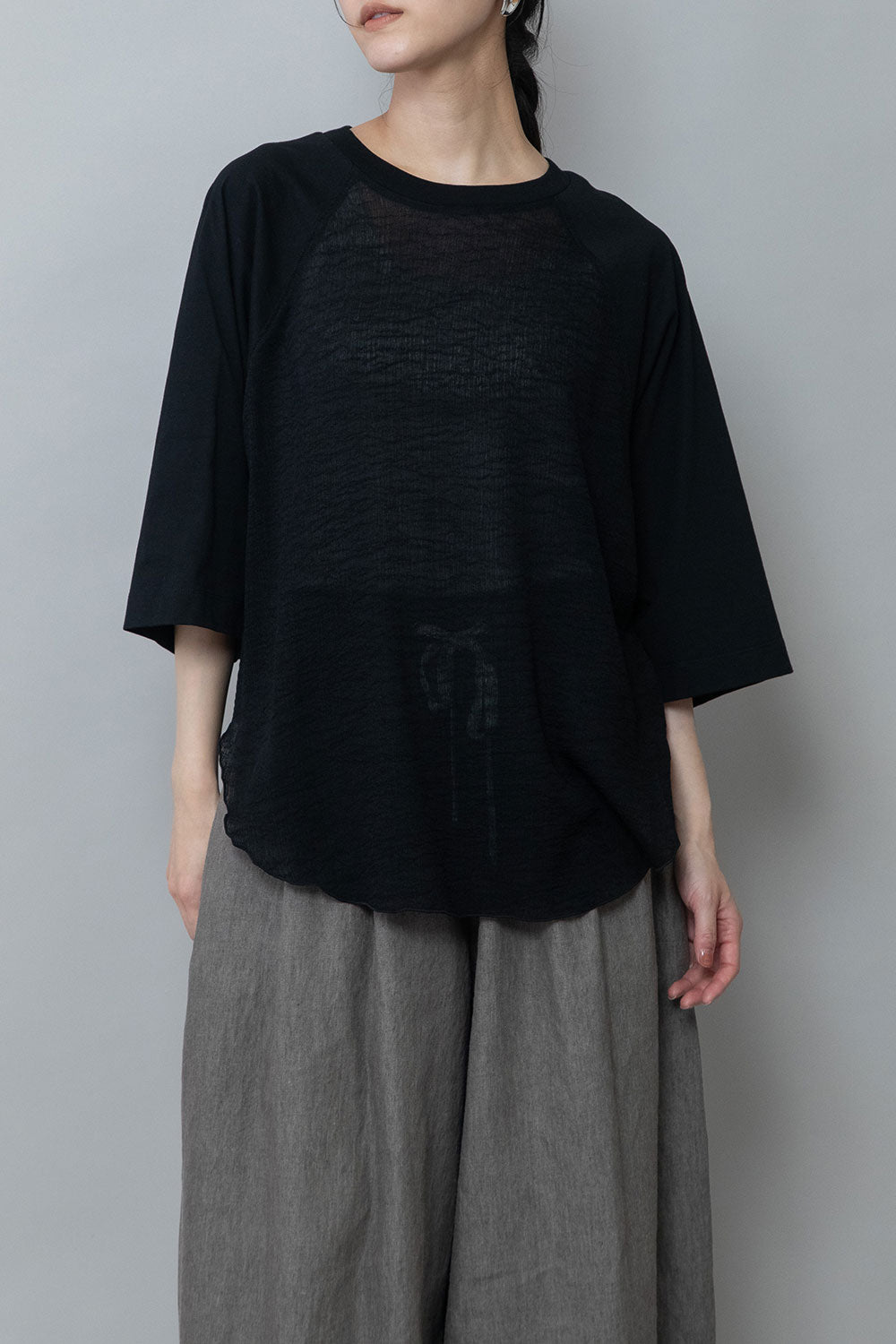 Munich コットンジャージ×ジョーゼットドッキングTシャツ【MN252U05】
