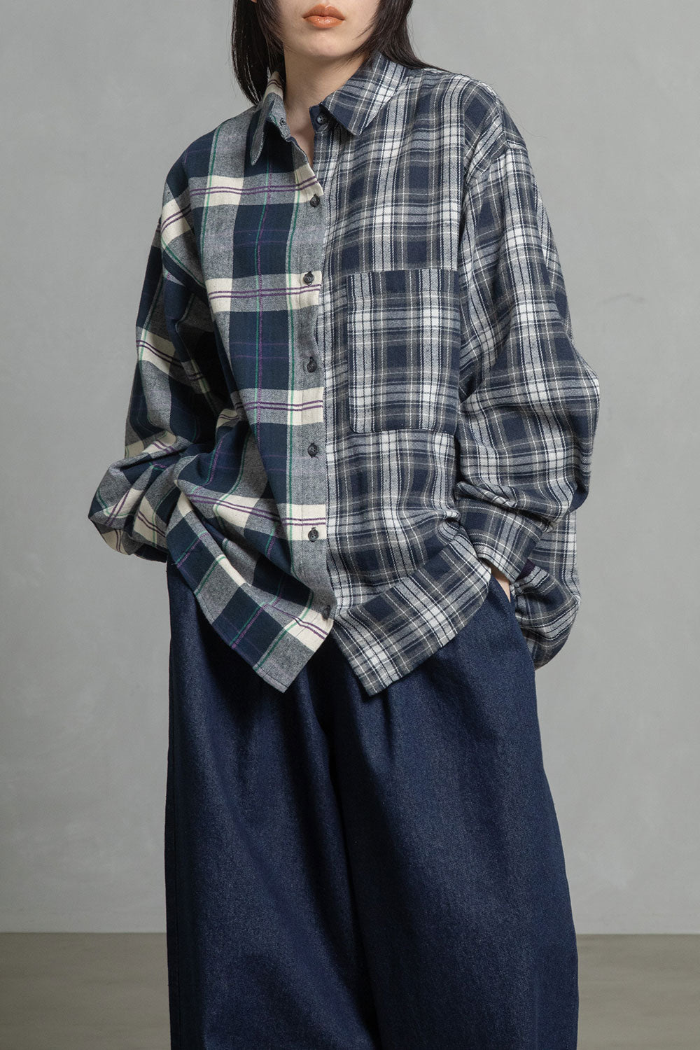 MARECHAL TERRE チェックロングシャツ【ZMT255BL508】