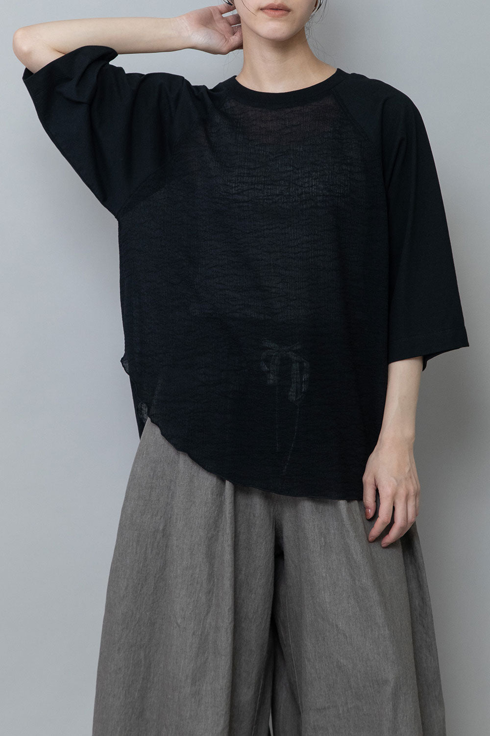 Munich コットンジャージ×ジョーゼットドッキングTシャツ【MN252U05】