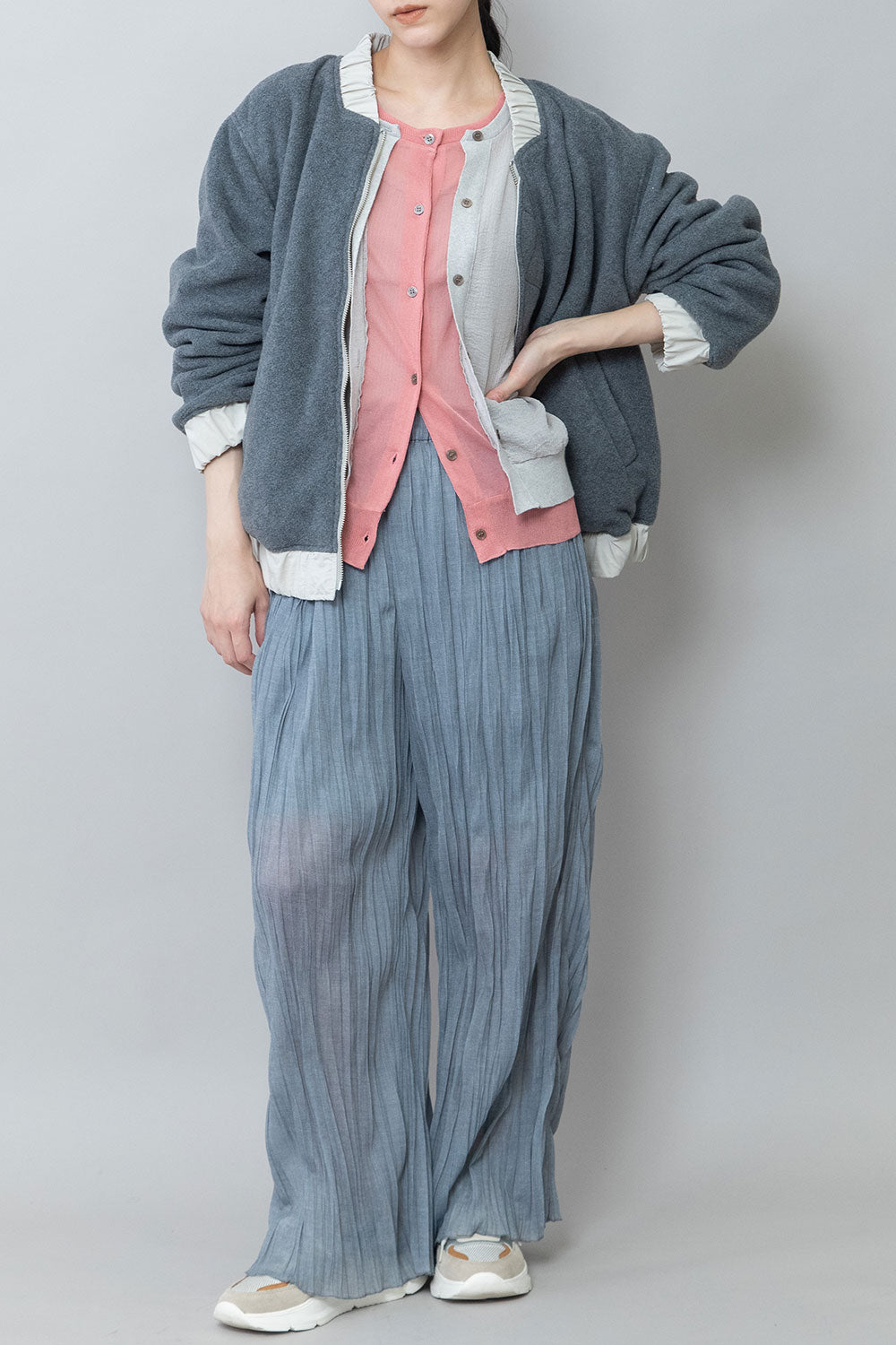 Munich ナイロンタフタ×フリースリバーシブルブルゾン【MN252B32】