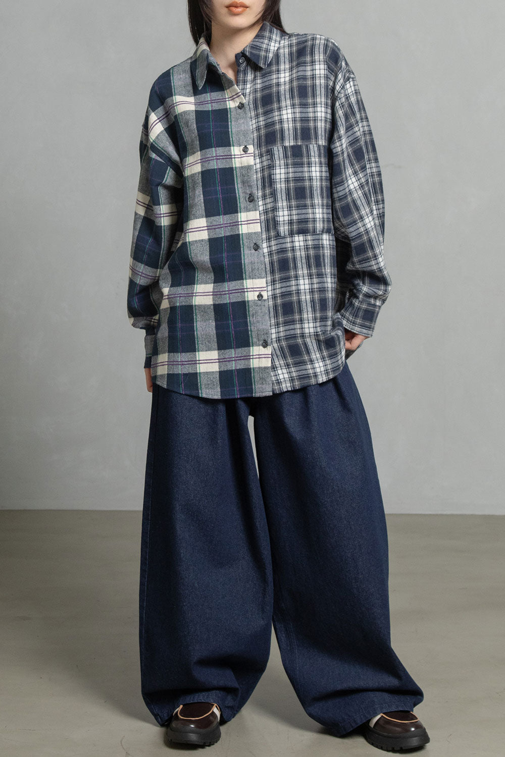 MARECHAL TERRE チェックロングシャツ【ZMT255BL508】