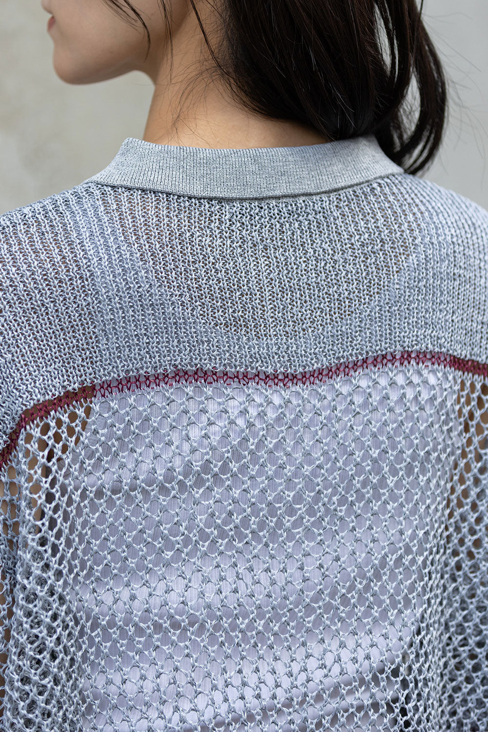 Munich リブ編み×スカシ編みポロニット【MN261K06】