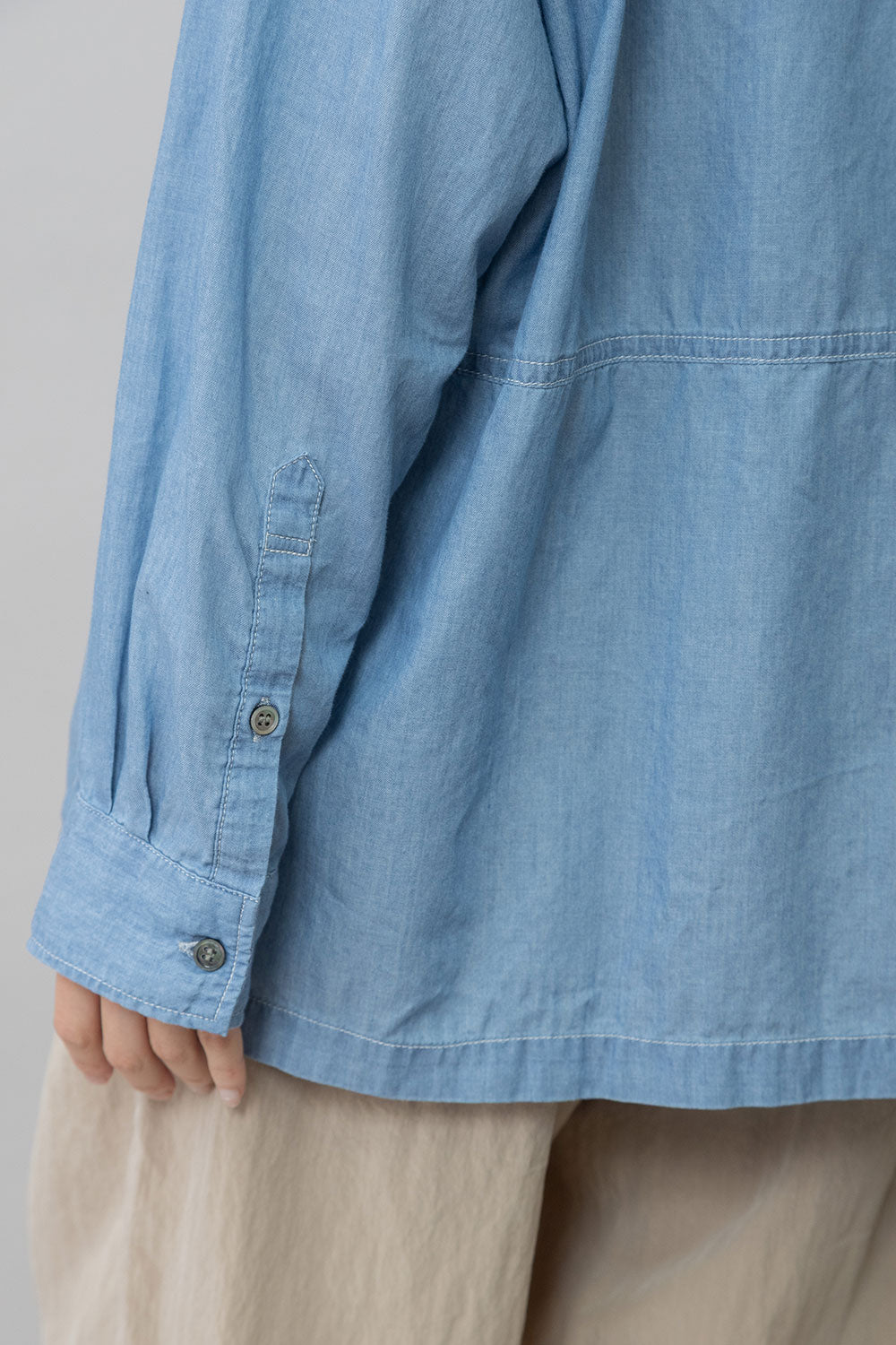 Munich 2.25ozシアーデニムバンドカラーシャツ【MN261T48】