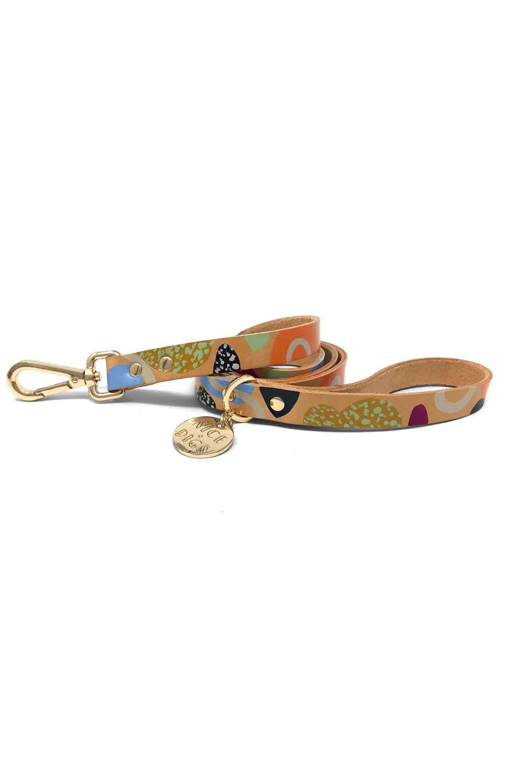 NICE DIGS SNAKES AND LADDERS LEATHER DOG LEASH