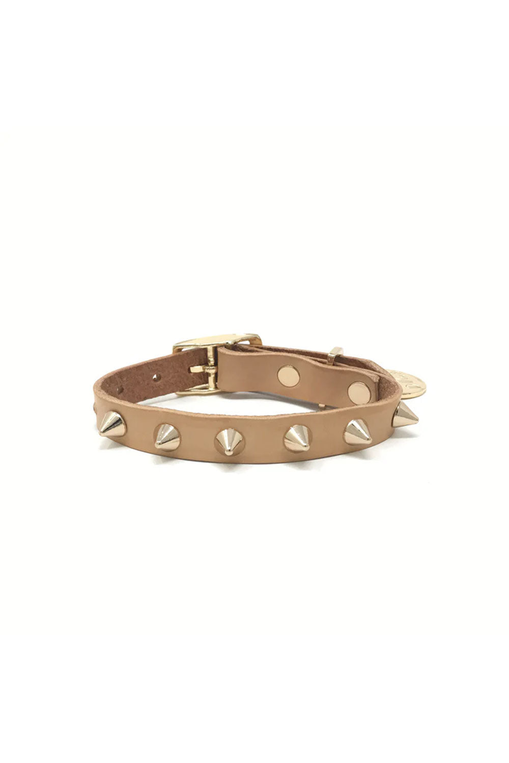 NICE DIGS SMOOTH SPIKE LEATHER DOG COLLAR