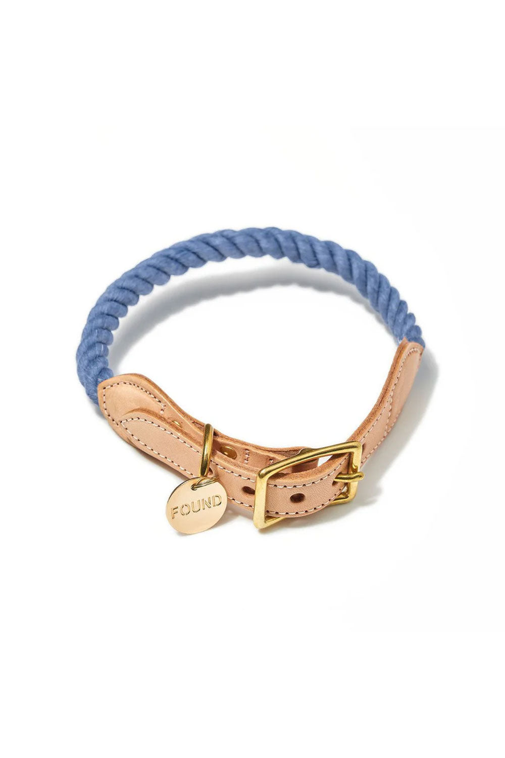 FOUND MY ANIMAL UP-CYCLED ROPE CAT & DOG COLLAR - BLUE JEAN