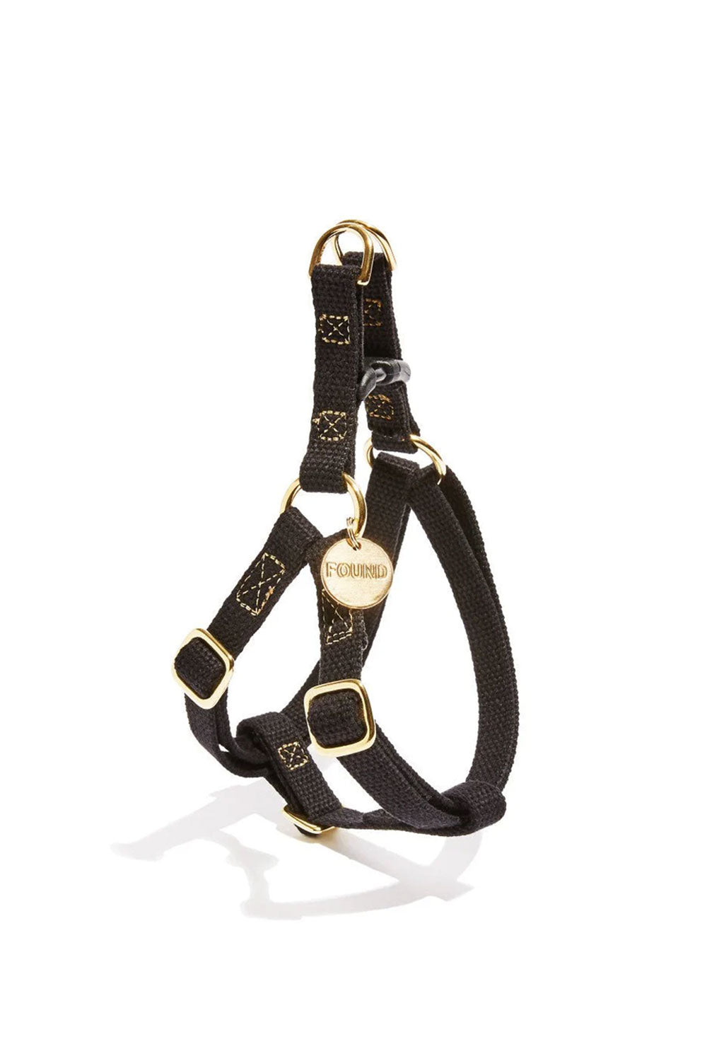 FOUND MY ANIMAL CLASSIC BLACK COTTON ROPE DOG & CAT HARNESS DURABLE, ADJUSTABLE