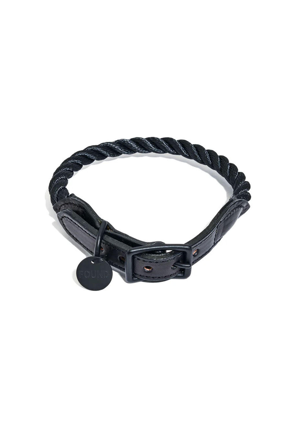 FOUND MY ANIMAL MATTE NYLON ROPE & LEATHER CAT & DOG COLLAR