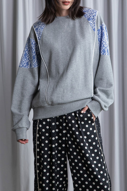 MARECHAL TERRE レース切替えスウェットトップス【ZMT261CT759】