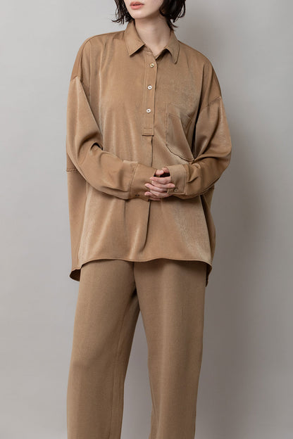 Munich ヴィンテージサテンプルオーバーシャツ【MN252T65】