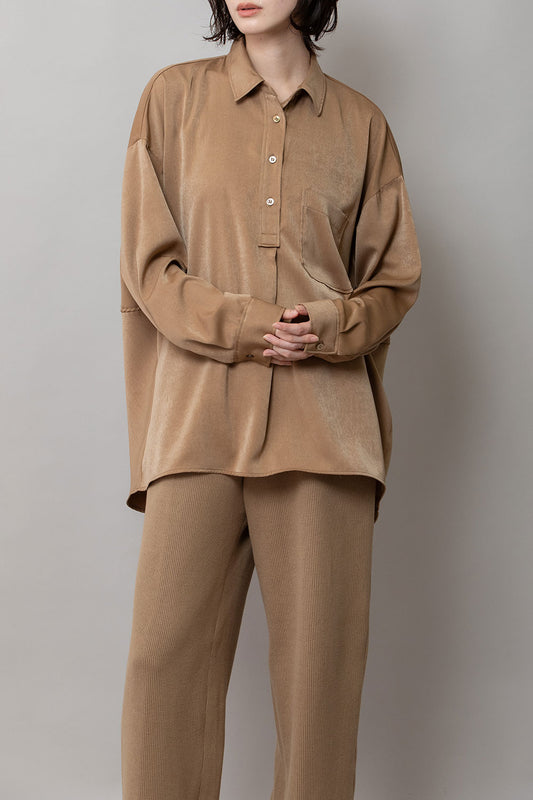 Munich ヴィンテージサテンプルオーバーシャツ【MN252T65】