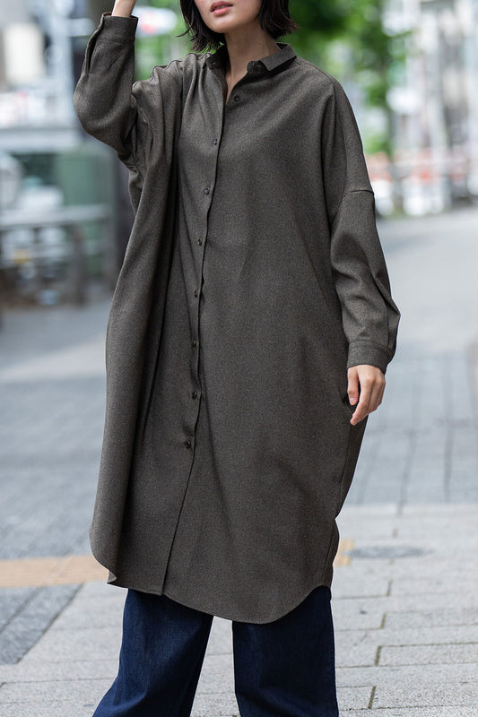 Munich メランジツイルワイドシャツワンピース【MN252N62】