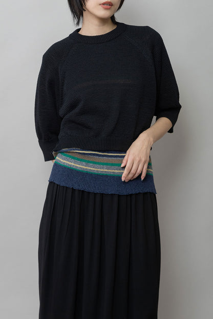 Munich コットンニットバックベルトディテールプルオーバー【MN261K16】