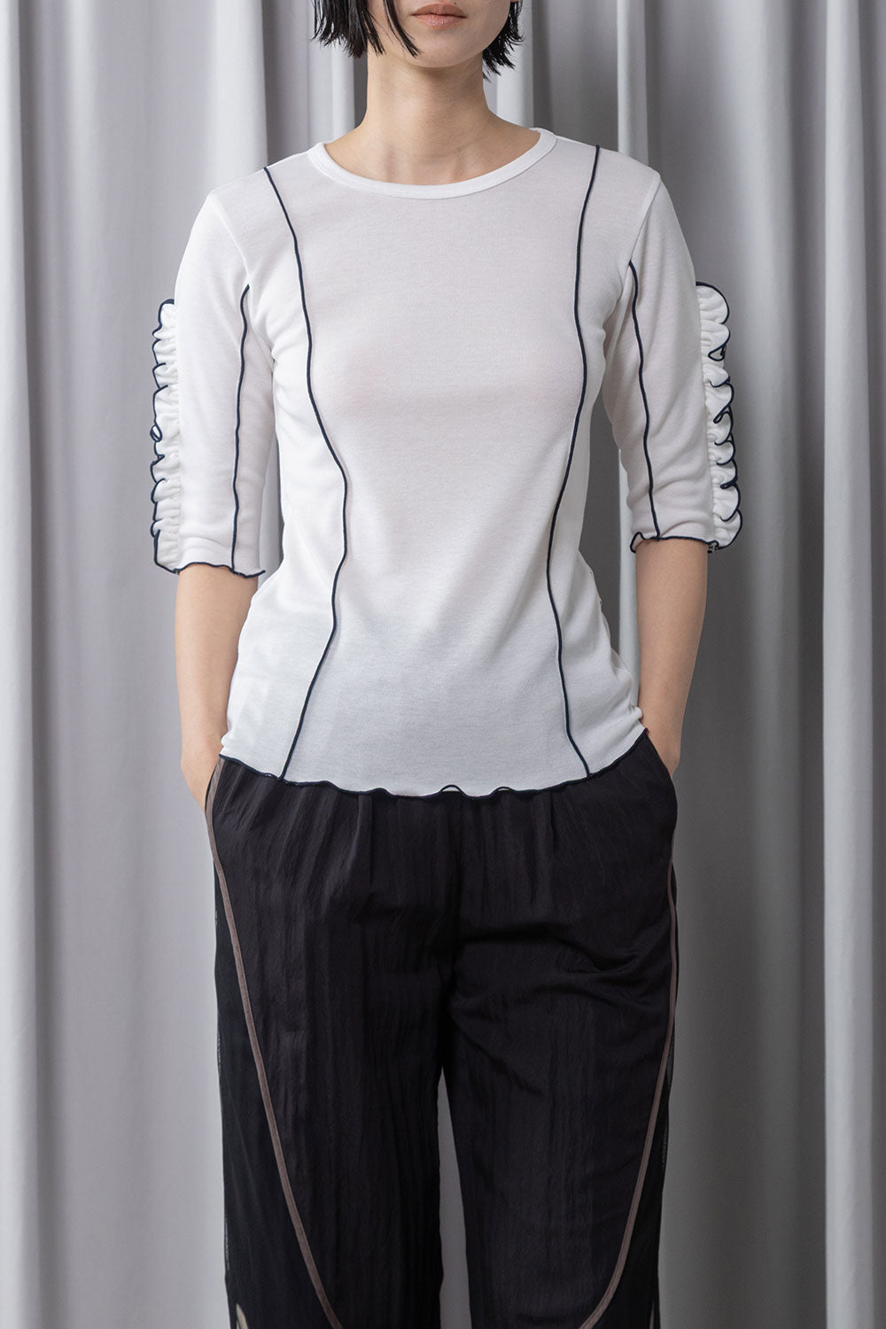 MARECHAL TERRE ラッフル袖インナートップス【ZMT262CT112】