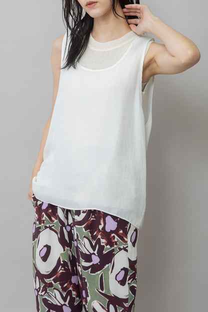 Munich ヴィンテージボイル×ドライツイルレイヤードトップス【MN261T45】