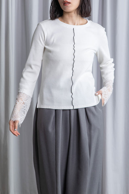 MARECHAL TERRE 袖レースリブインナートップス【ZMT261CT760】