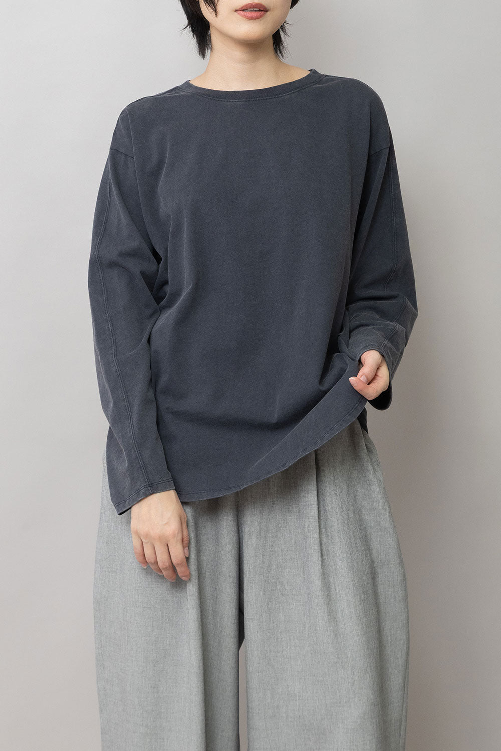 Munich コットンジャージ ラウンドヘムロングTシャツ【MN262U06】