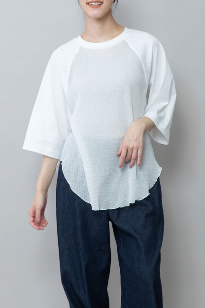 Munich コットンジャージ×ジョーゼットドッキングTシャツ【MN252U05】