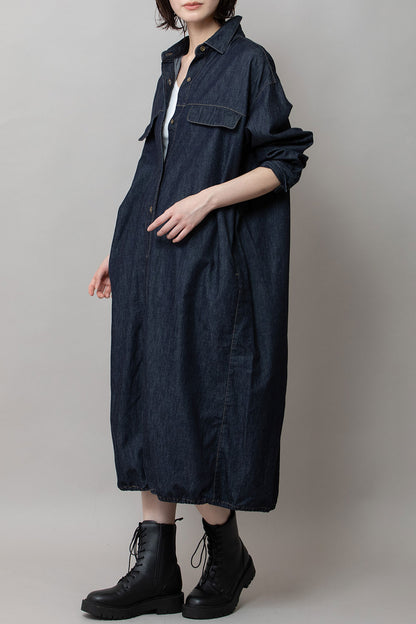 Munich 6ozスラブデニムシャツワンピース【MN261N10】