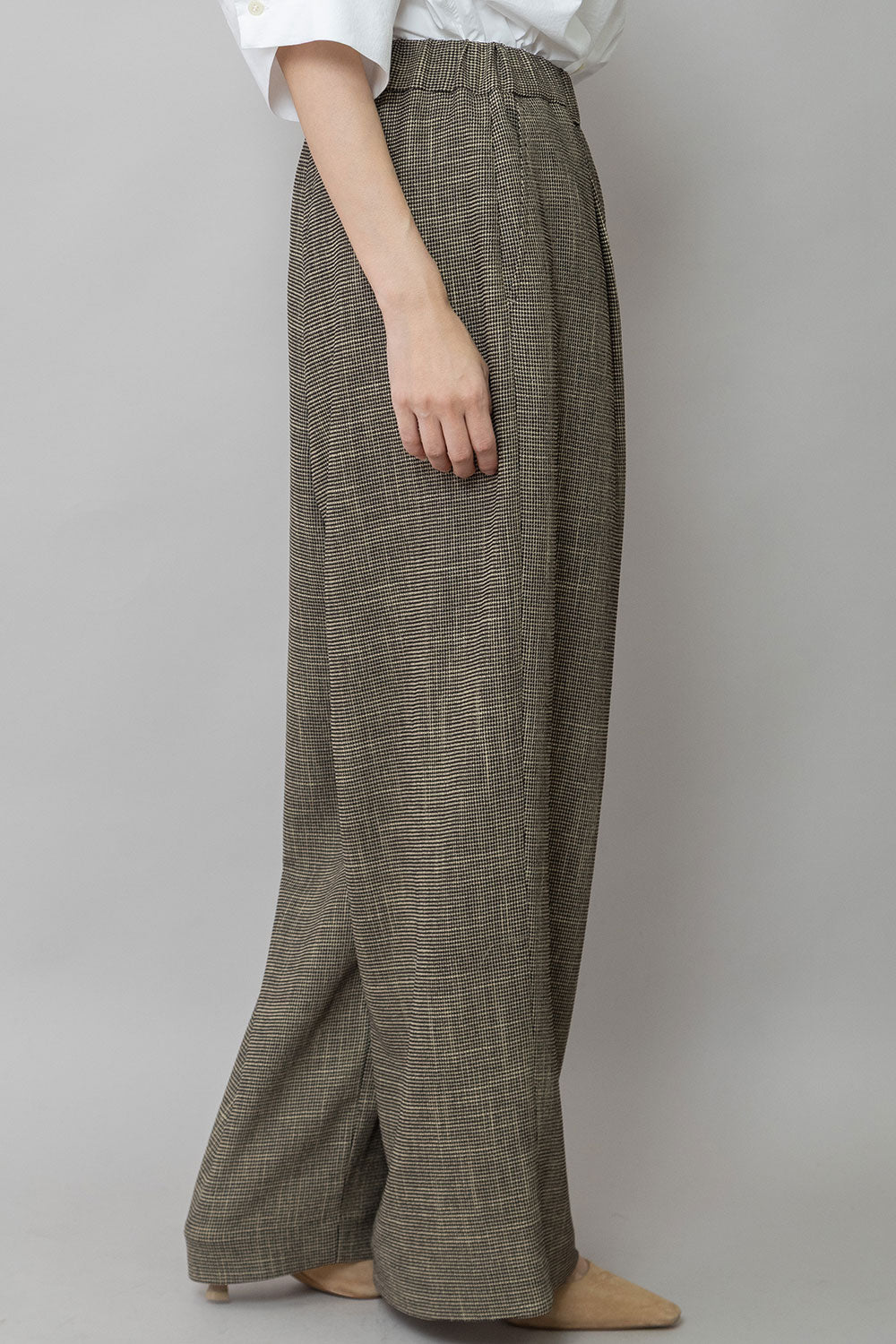 Munich ポリエステルレーヨンカラミ織りワイドパンツ【MN261P47】