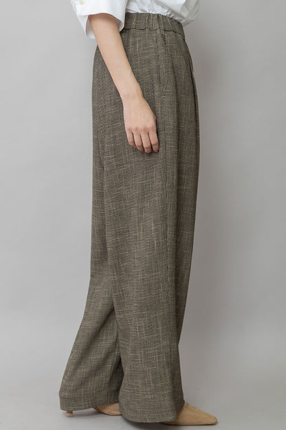 Munich ポリエステルレーヨンカラミ織りワイドパンツ【MN261P47】