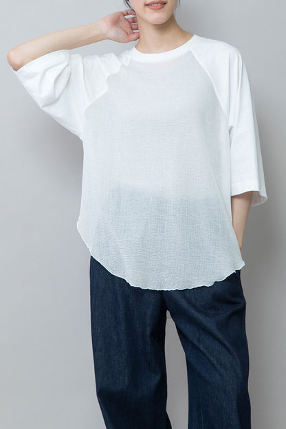 Munich コットンジャージ×ジョーゼットドッキングTシャツ【MN252U05】
