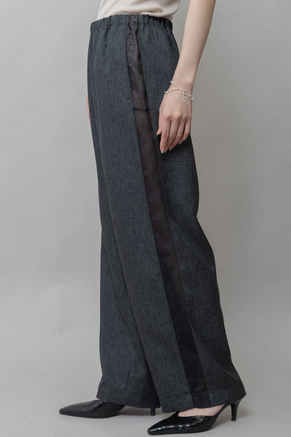 Munich ツイード調ツイル×メッシュサイドストライプパンツ【MN261P24】