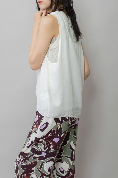 Munich ヴィンテージボイル×ドライツイルレイヤードトップス【MN261T45】