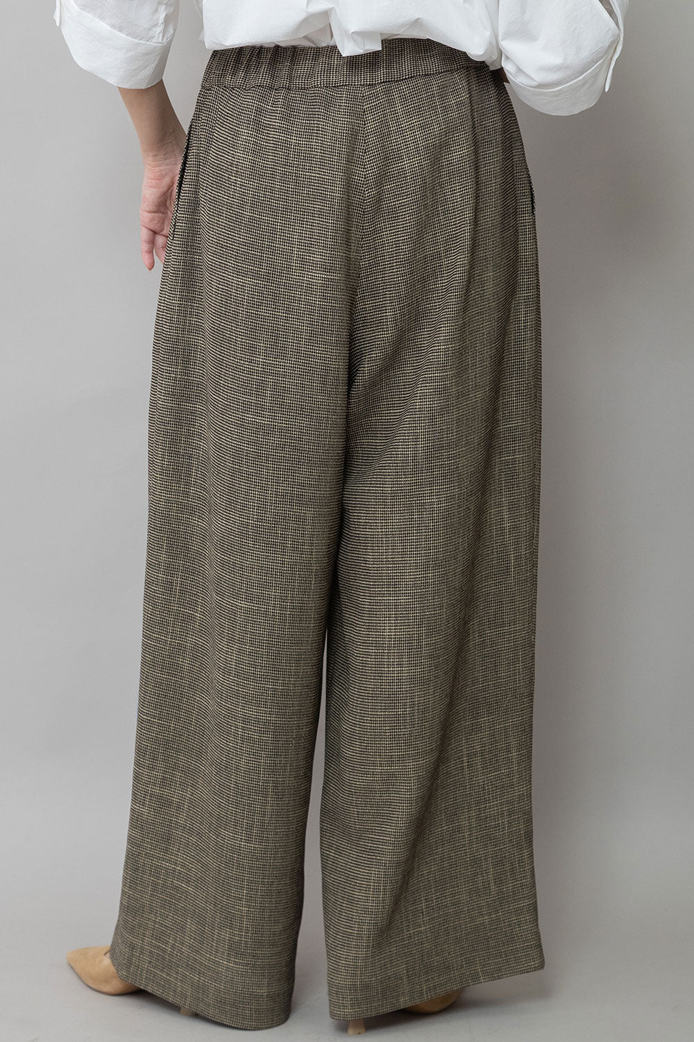 Munich ポリエステルレーヨンカラミ織りワイドパンツ【MN261P47】