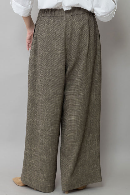 Munich ポリエステルレーヨンカラミ織りワイドパンツ【MN261P47】