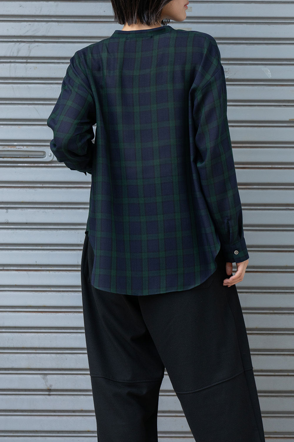 Munich ウォッシャブルウールビエラバンドカラーシャツ【MN252T61】