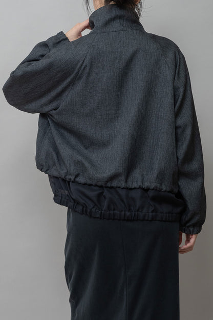 Munich ツイード調ツイル×メッシュレイヤードジップブルゾン【MN261B23】