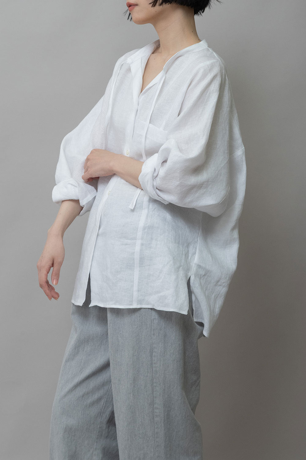 Munich 60sフレンチリネンキャンバスルーズシャツ【MN261T33】