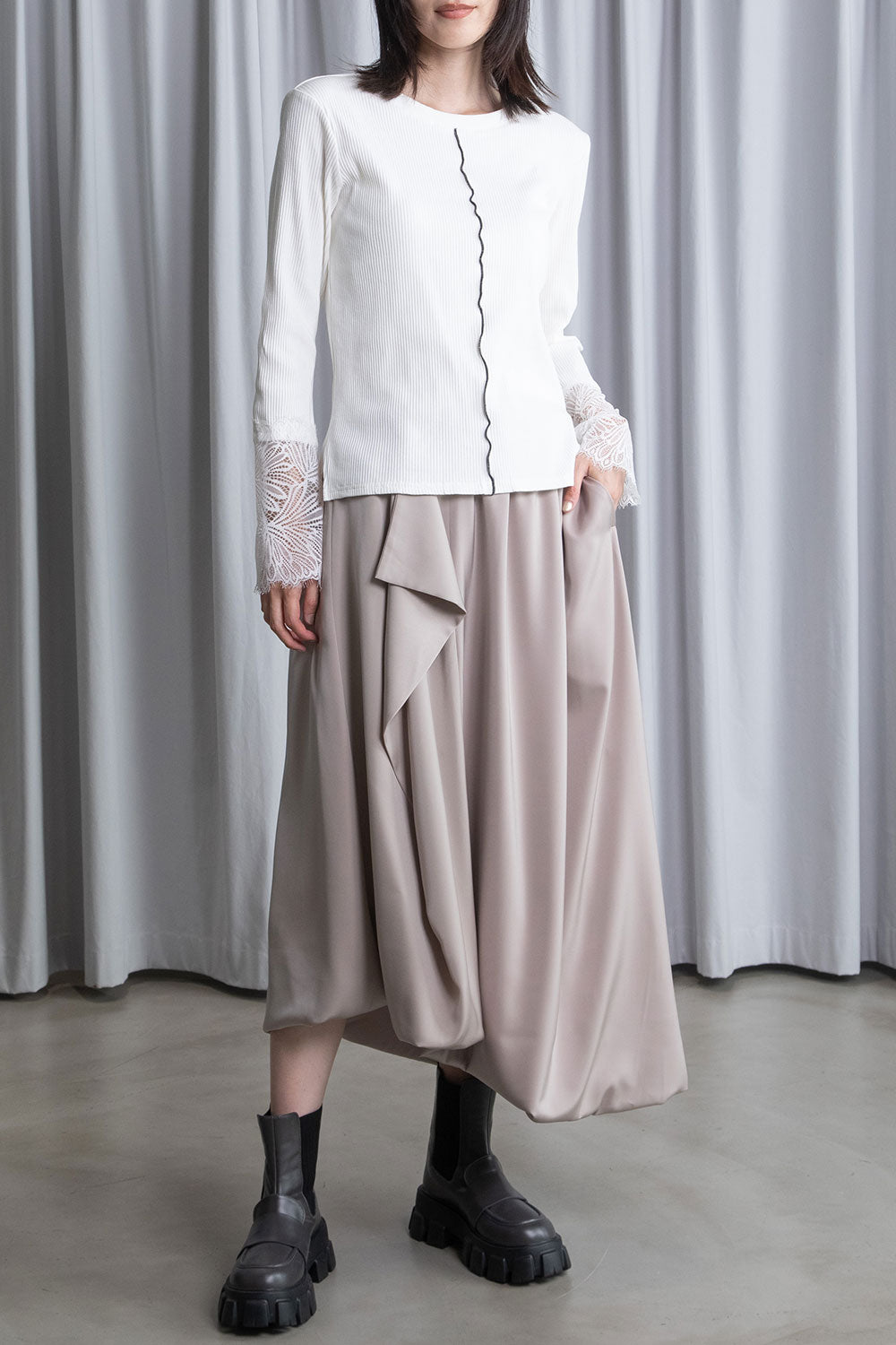 MARECHAL TERRE 袖レースリブインナートップス【ZMT261CT760】