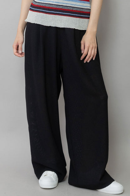 Munich ポリエステルレーヨンカラミ織りワイドパンツ【MN261P47】