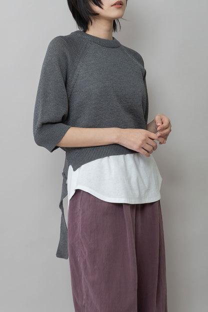 Munich コットンニットバックベルトディテールプルオーバー【MN261K16】