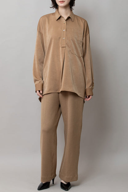 Munich ヴィンテージサテンプルオーバーシャツ【MN252T65】