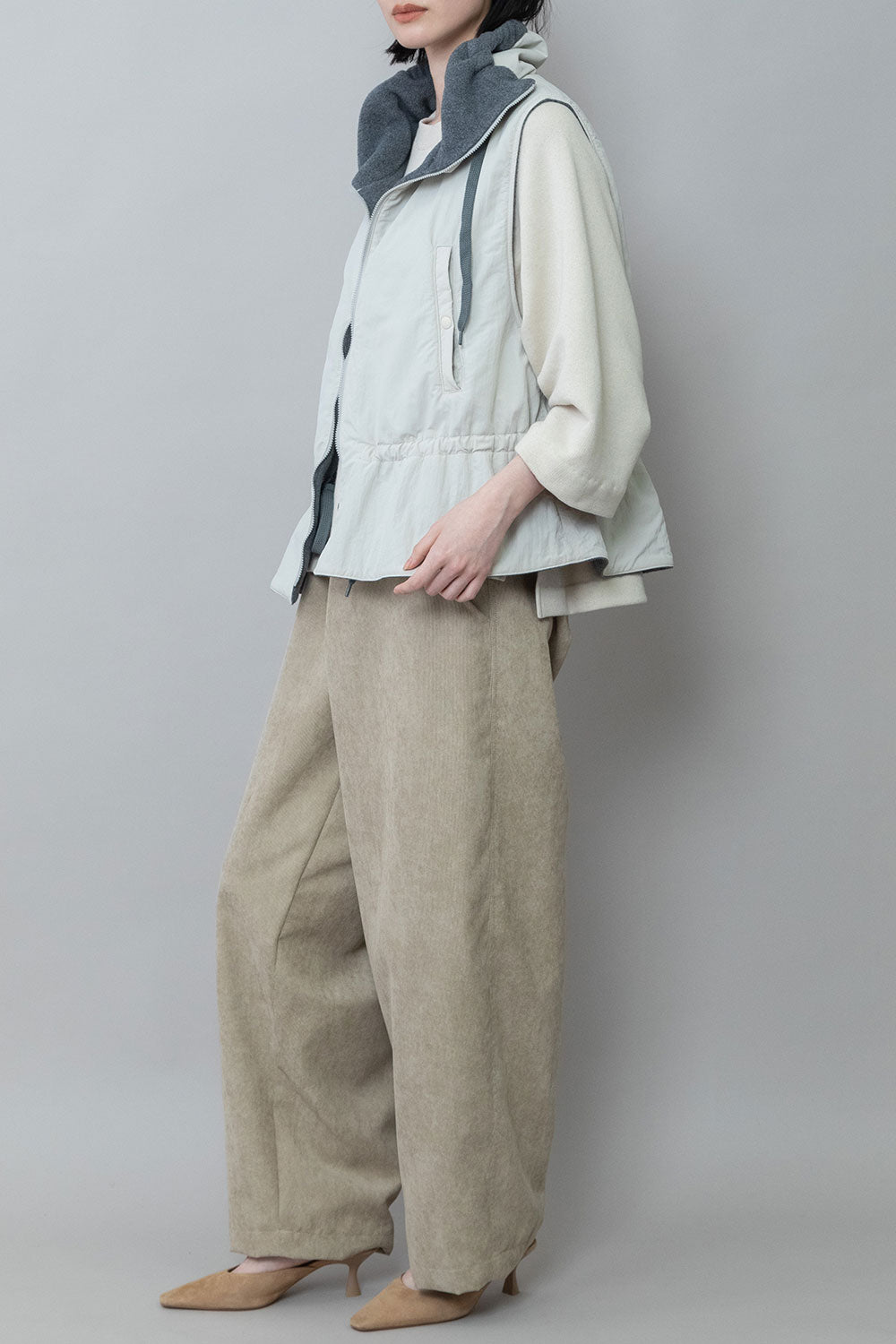 Munich ナイロンタフタ×フリースリバーシブルジレ【MN252B33】