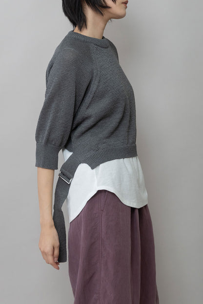Munich コットンニットバックベルトディテールプルオーバー【MN261K16】