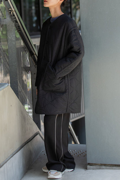 Munich キルティング×ボアリバーシブルノーカラーコート【MN252C51】