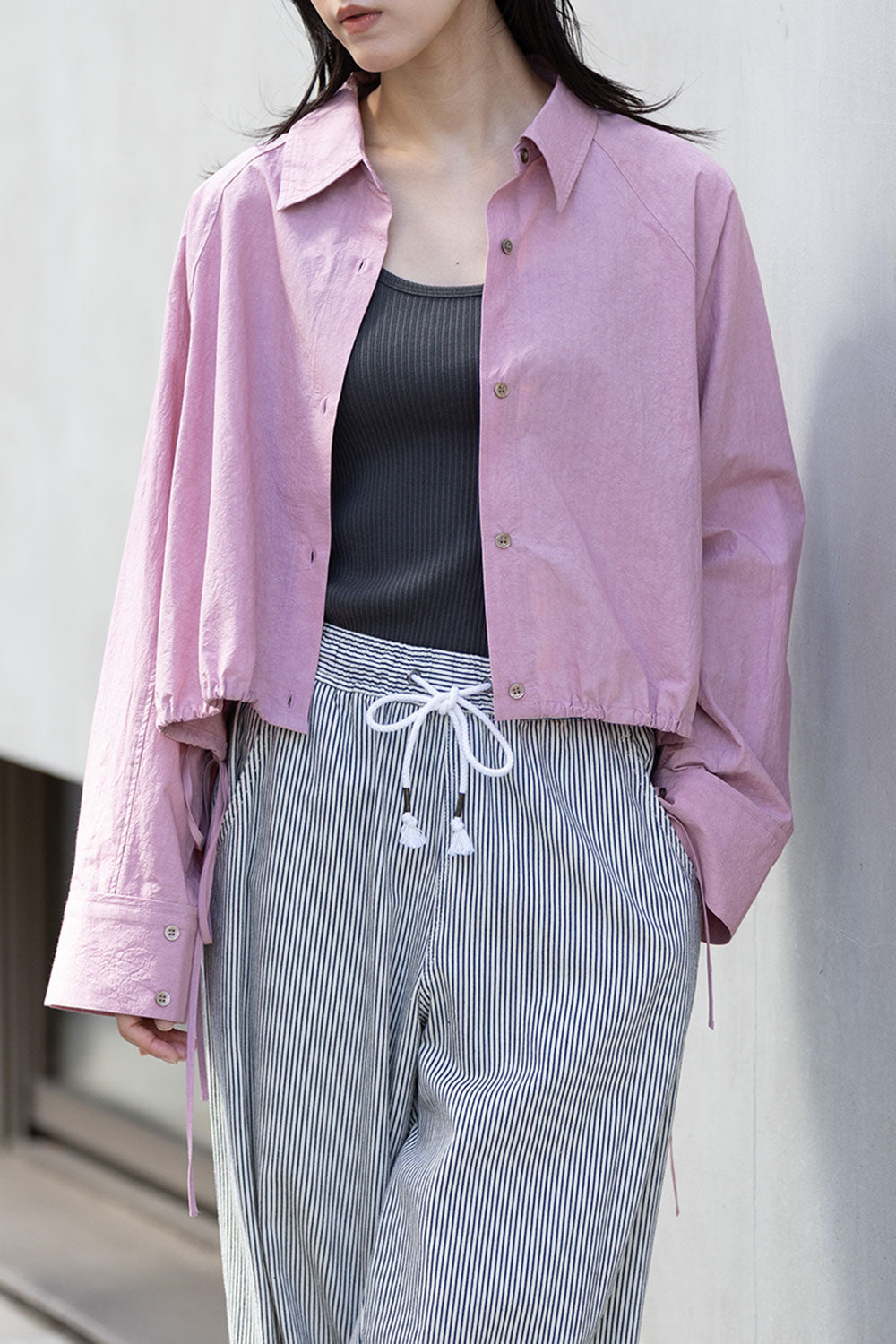 Munich コットンリネンタイプライタークロップドシャツ【MN261T26】