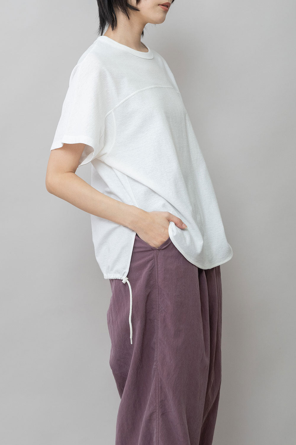 Munich ブークレーライトジャージドローストリングヘムトップス【MN261U17】